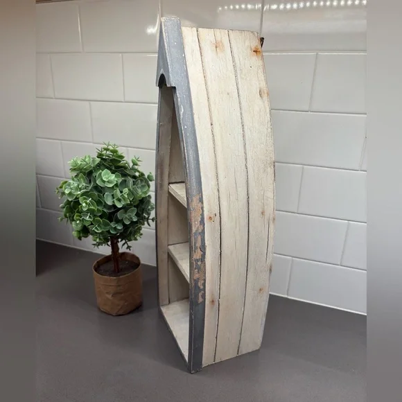 Antique Wooden Boat Shelf - Picture 3 of 4